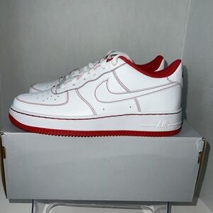 NWT Air Force 1 '07 White-University Red Youth Size 6.5 or Women's Size 8